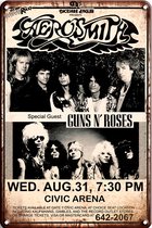 Signs-USA - Concert Sign - metaal - Aerosmith & Guns 'n Roses - 30x40 cm