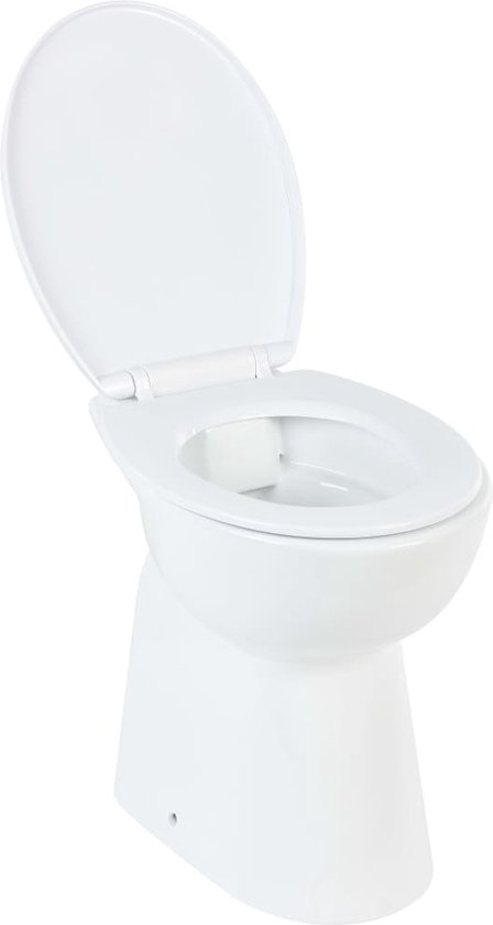 Foto: Vidaxl toilet verhoogd 7 cm soft close randloos keramiek wit