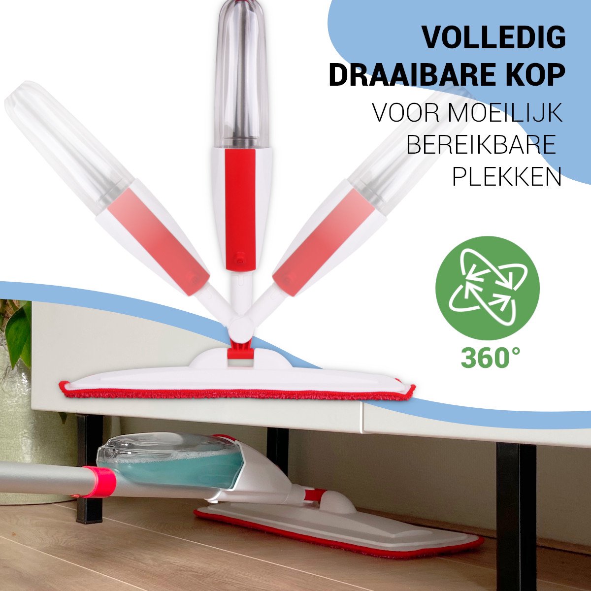 Vannons - Dweil - 2 in 1 Mop - Dweilsysteem - Dweil Met Spray functie - Dweilset - Dweilen zonder Emmer - Vloerreiniger thumbnail 6