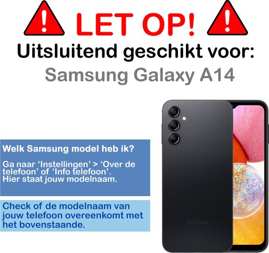 Coque Samsung A14 en Siliconen avec protection d'écran - Coque Samsung Galaxy A14 en Siliconen - Rouge