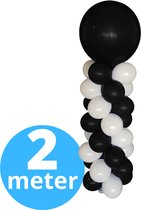 Ballonpilaar 210 cm - Zwart - Ballonstandaard - Ballonnen standaard - Ballonboom - Verjaardag versiering - Verjaardag decoratie Blauw - Ballonnen Pilaar Frame - 210 cm standaard + ballonnen