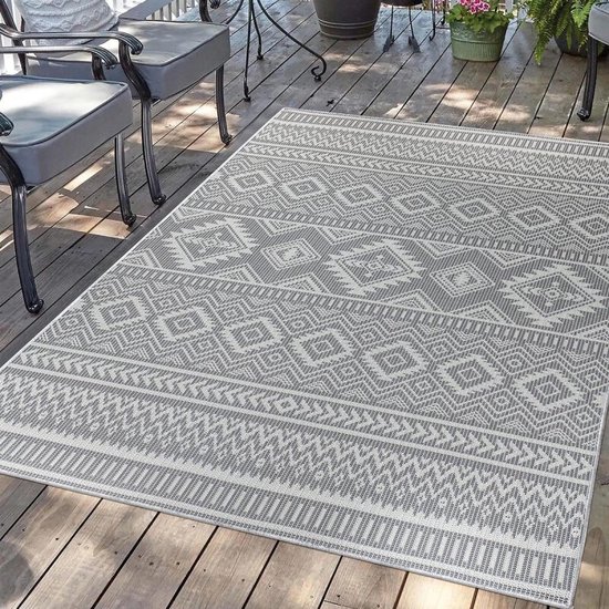 TT Home Tuin Vloerkleed Tapijt Voor Binnen En Buiten Balkon Keuken Tapijt Boho 3D Scandi Modern Effen Kleur, Kleur: Donkergrijs, Maat:240x340 cm