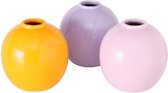 Boltze Home - Vaasjes Rondella - Set van 3 - Roze / Lila / Oranje - 10 x 11 cm