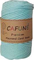 Cafuné Macrame koord- Premium - Mint-3 mm-75 mt-250gr-Gevlochten koord-niet uitkambaar-Gerecycled-Haken-Macramé-Koord-Touw-Garen-Duurzaam Katoen