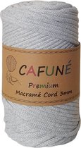 Cafuné Macrame Koord- Premium - Lichtgrijs-3 mm-75 mt-250gr-Gevlochten koord-niet uitkambaar-Gerecycled-Haken-Macramé-Koord-Touw-Garen-Duurzaam Katoen