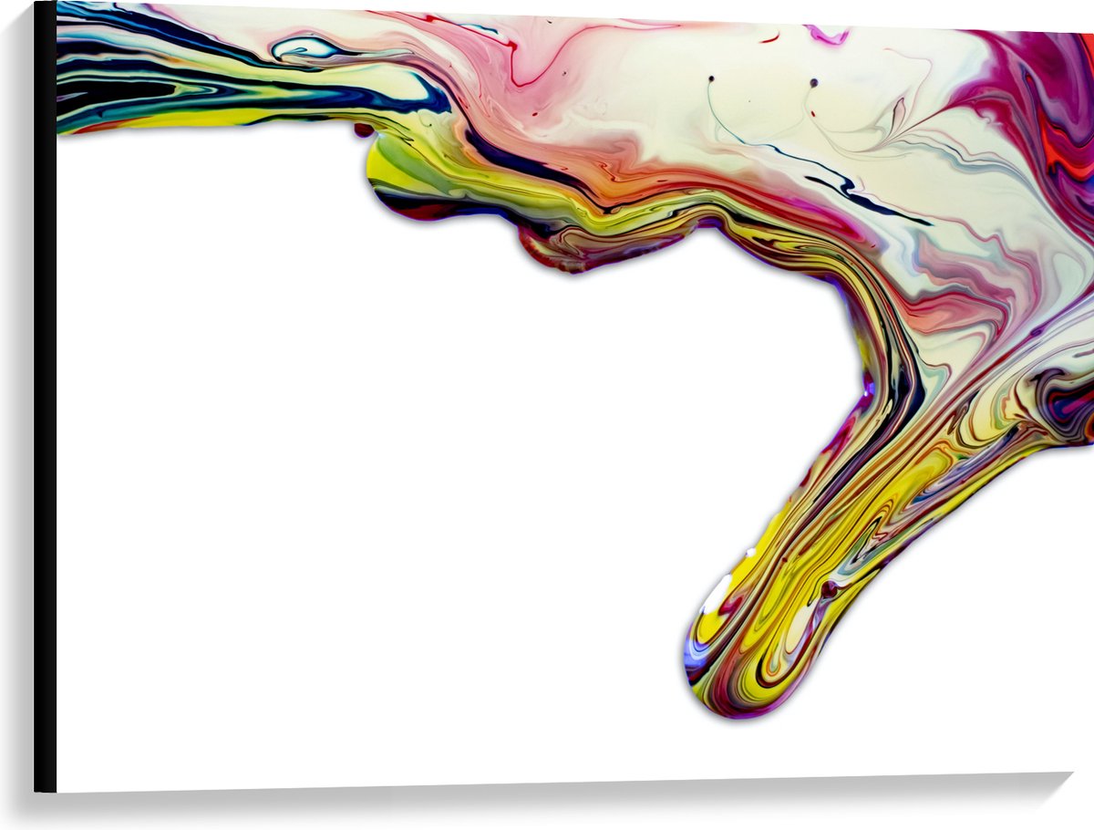 Canvas - Verfstrepen van Verschillende Kleuren Verf - 100x75 cm Foto op Canvas Schilderij 