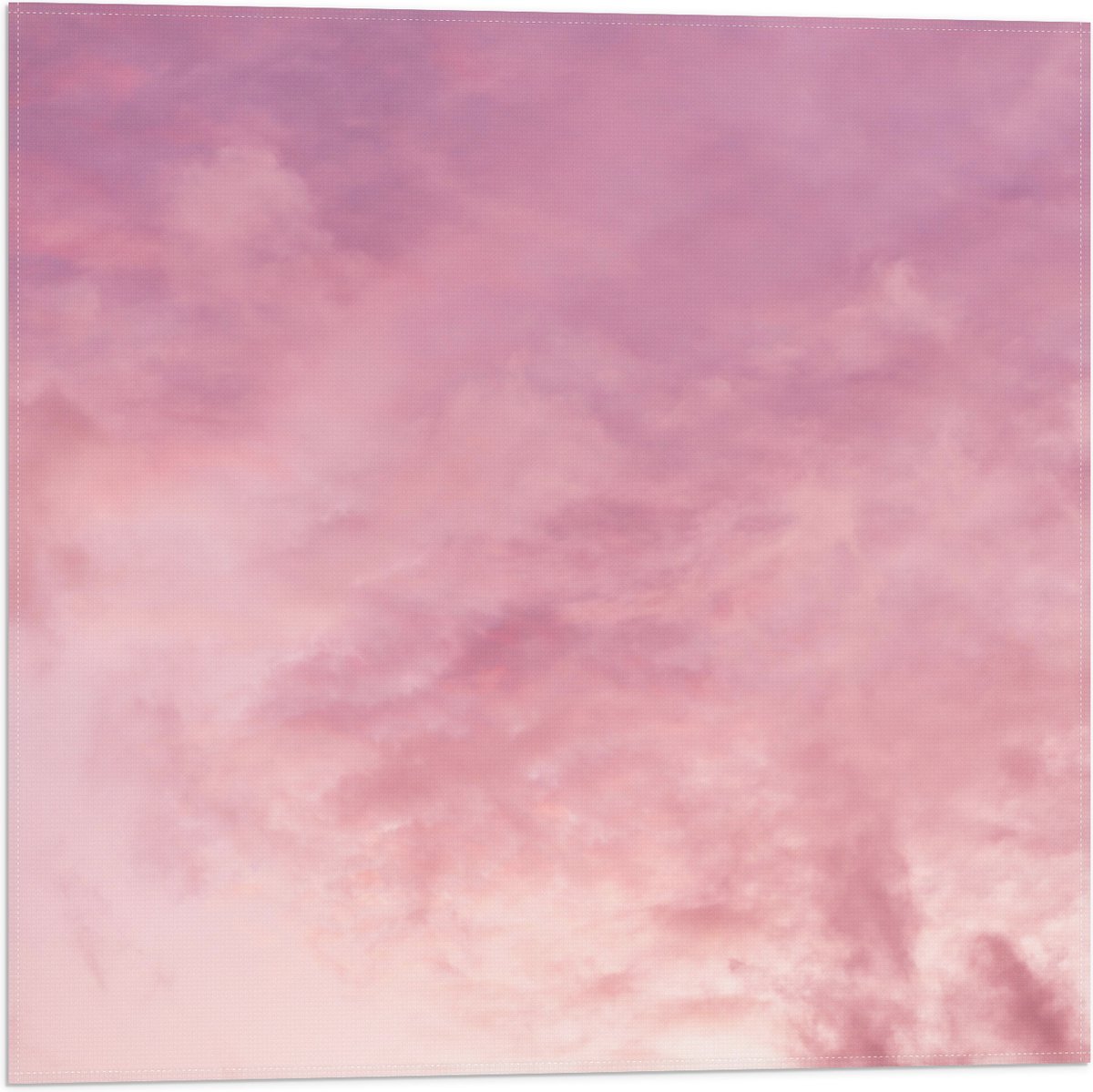Vlag - Zachtroze Lucht met Sluierbewolking - 50x50 cm Foto op Polyester Vlag