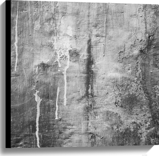Canvas - Textuur in Grijze Muur - 60x60 cm Foto op Canvas Schilderij (Wanddecoratie op Canvas)