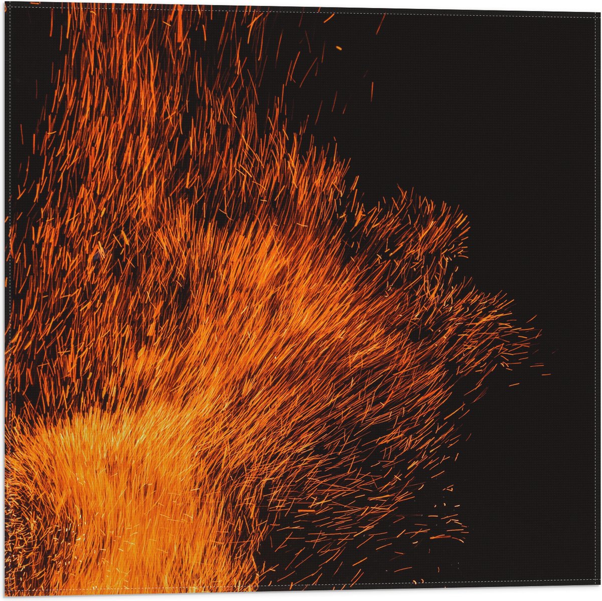 Vlag - Oranje Spetters van Vuurkorf - 50x50 cm Foto op Polyester Vlag