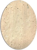 Dibond Ovaal - Textuur in Beige Stenen Muur - 60x80 cm Foto op Ovaal (Met Ophangsysteem)