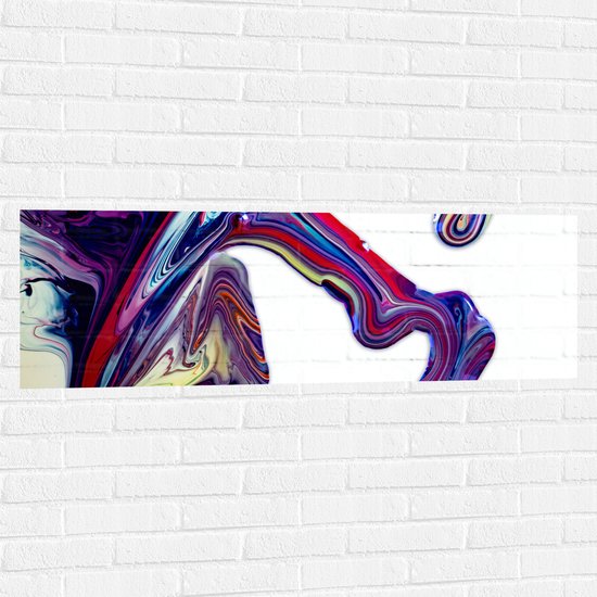 Muursticker - Uitlopende Verf van Verschillende Kleuren - 120x40 cm Foto op Muursticker