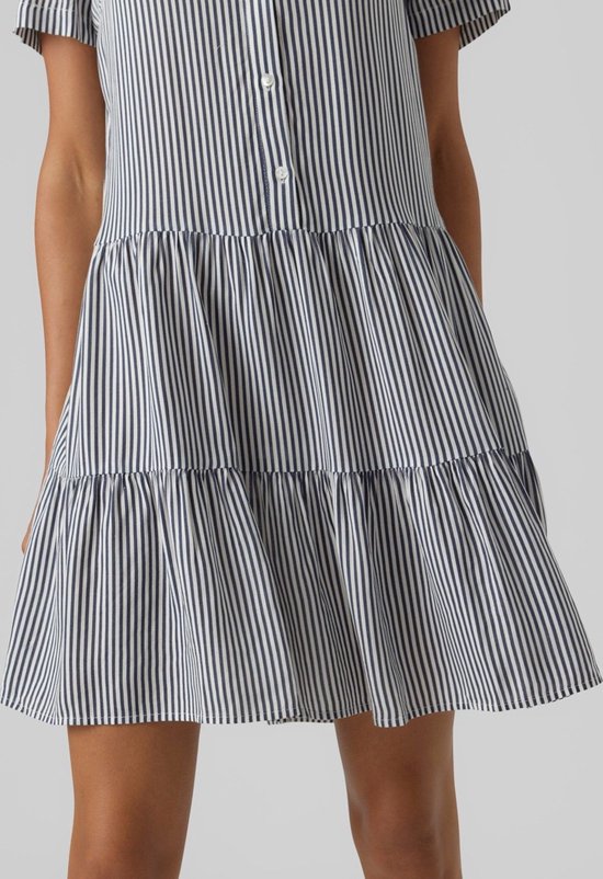 Vmbumpy Ss Short Shirt Dress India Ink Stripes Snow White