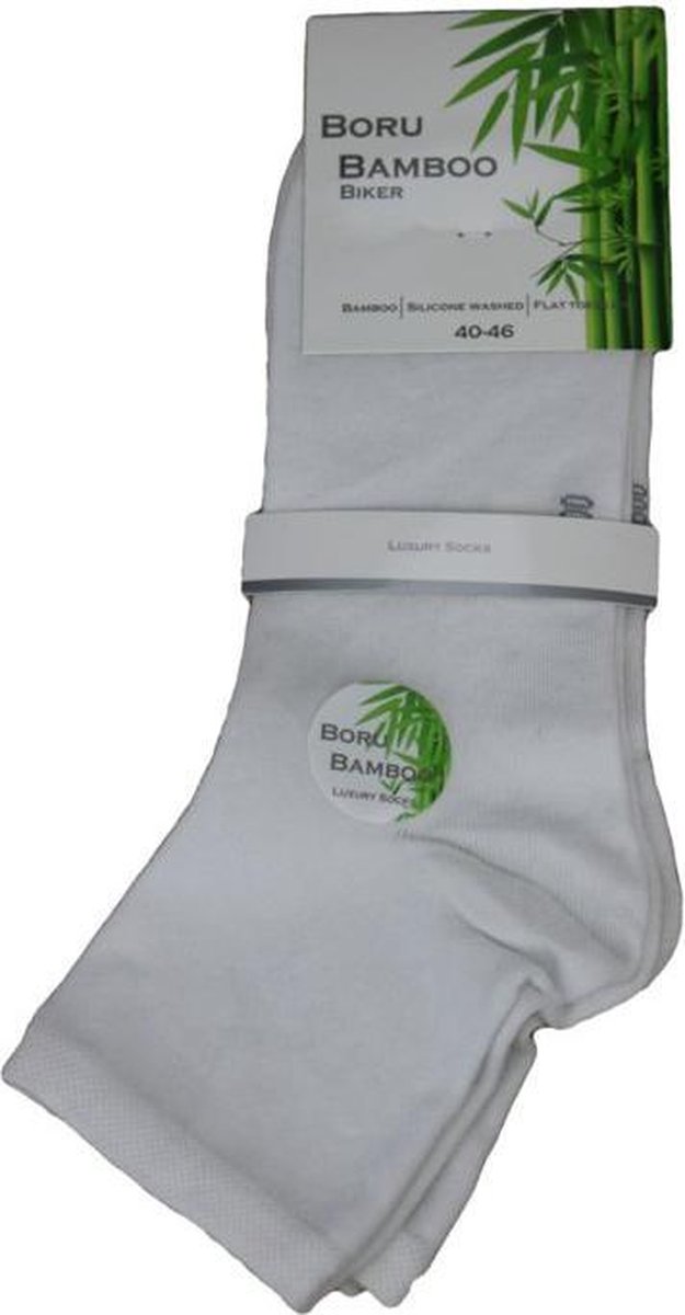 Boru Bamboo - Biker Sock - Chaussettes Homme 35-38 - Zwart - Taille 35-38 -  3 paires