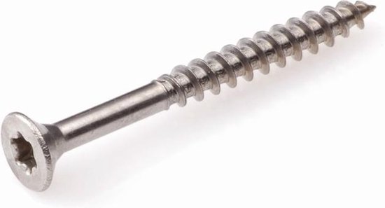 Hoenderdaal Vis pour aggloméré en acier inoxydable tête fraisée TX25 filetage partiel 5.0X70 / 40 (par 200 pièces)