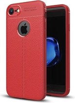 Litchi TPU Case geschikt voor iPhone 7 / iPhone 8 - Rood
