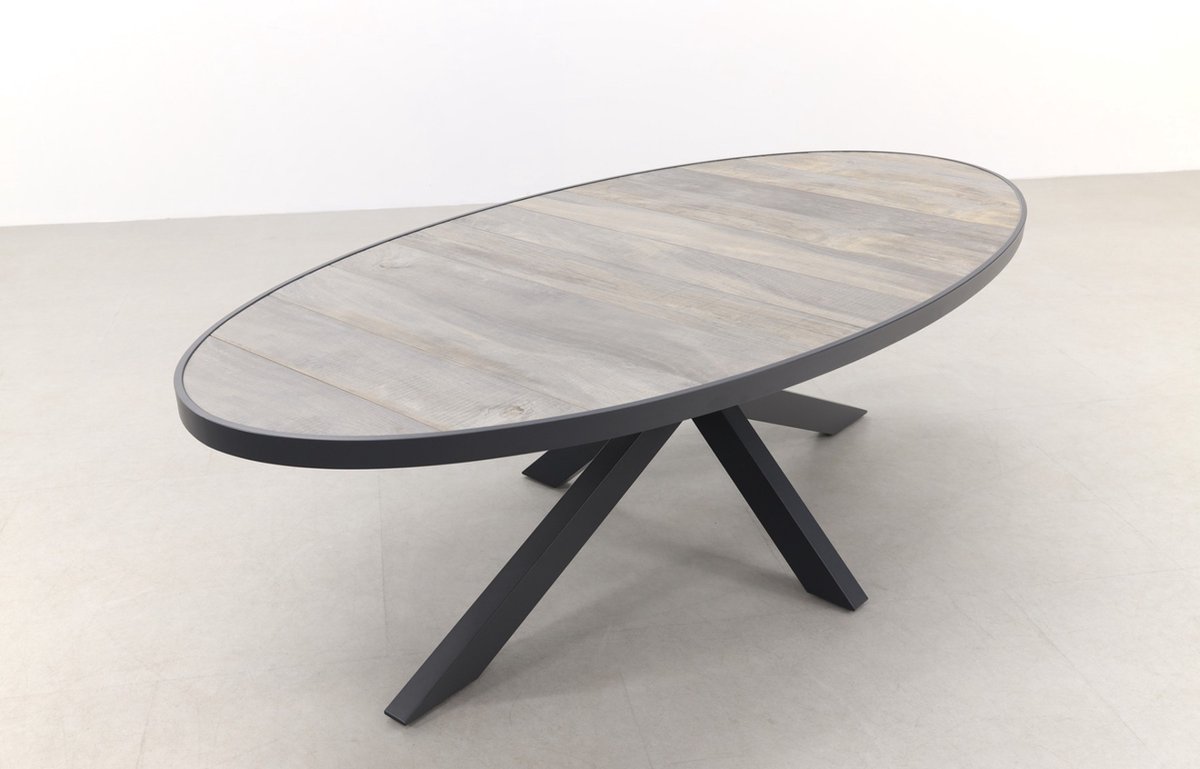 Hartman Salvatore/Silva salon de jardin ovale aspect bois 240x115 cm