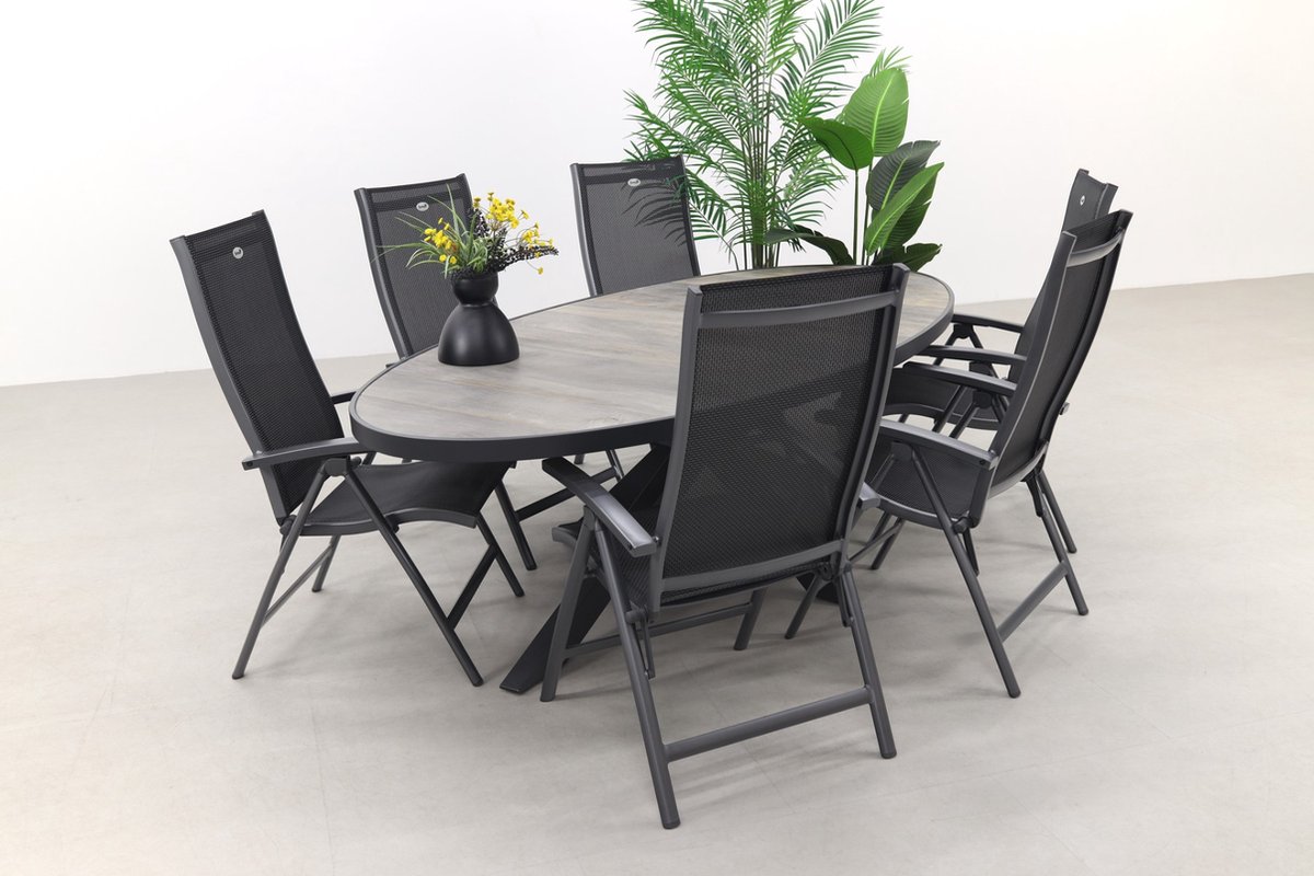 Hartman Salvatore/Silva salon de jardin ovale aspect bois 240x115 cm