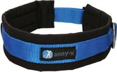 AnnyX Brede Halsband - FUN - Blauw/Zwart - Gevoerd - maat XS (3) - 3.5cm breed - Halsomvang vanaf 32 cm tot en met 38 cm - My K9