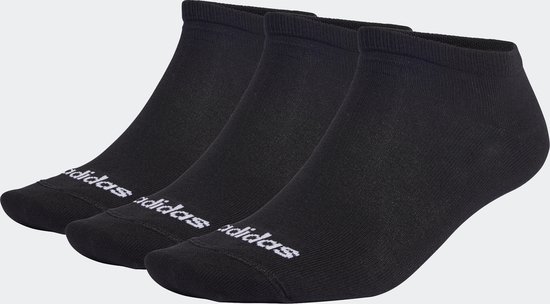 adidas Sportswear Dunne Linear Korte Sokken 3 Paar - Unisex - Zwart - 37-39