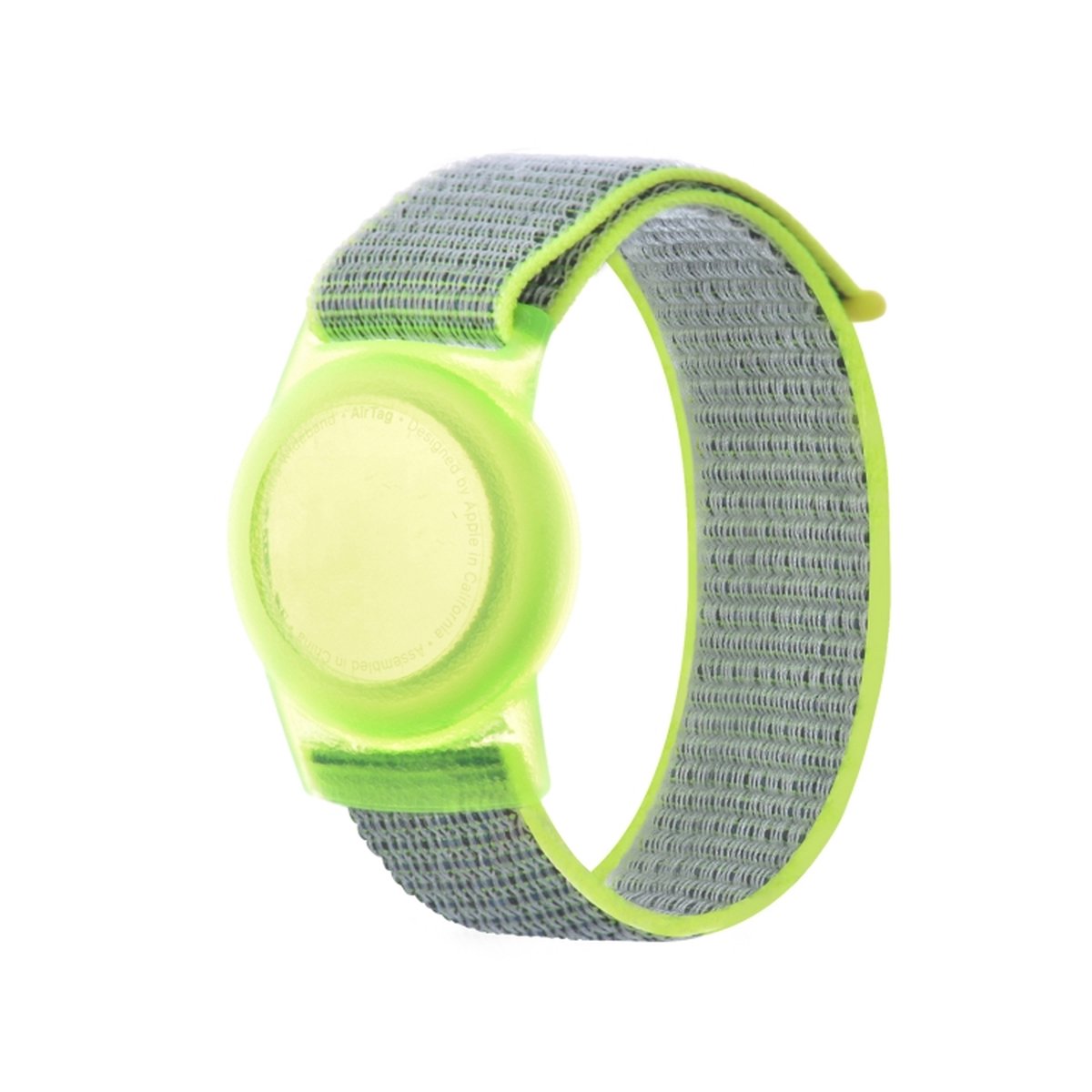 Airtag armband Polsband horloge - Airtag Sleutelhanger - Airtag Polsband Voor Kinderen - Airtag Armband - Airtag Apple - Klittenband - Airtag Houder - Airtag Hoesje - groen - grijs