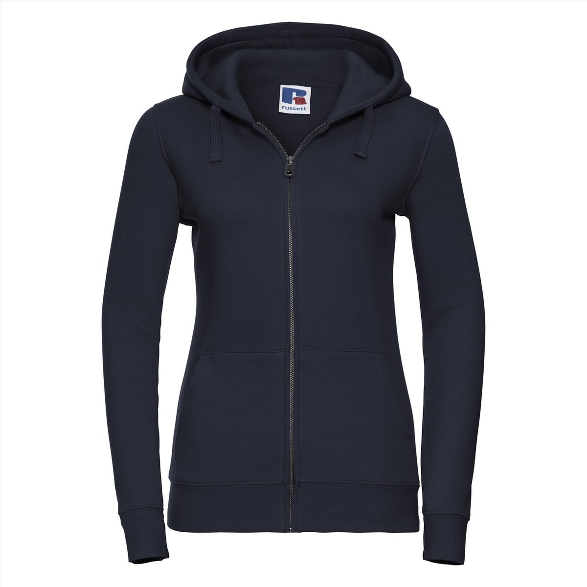 Russel - Authentic Hoodie met Rits Dames - Donkerblauw - XL