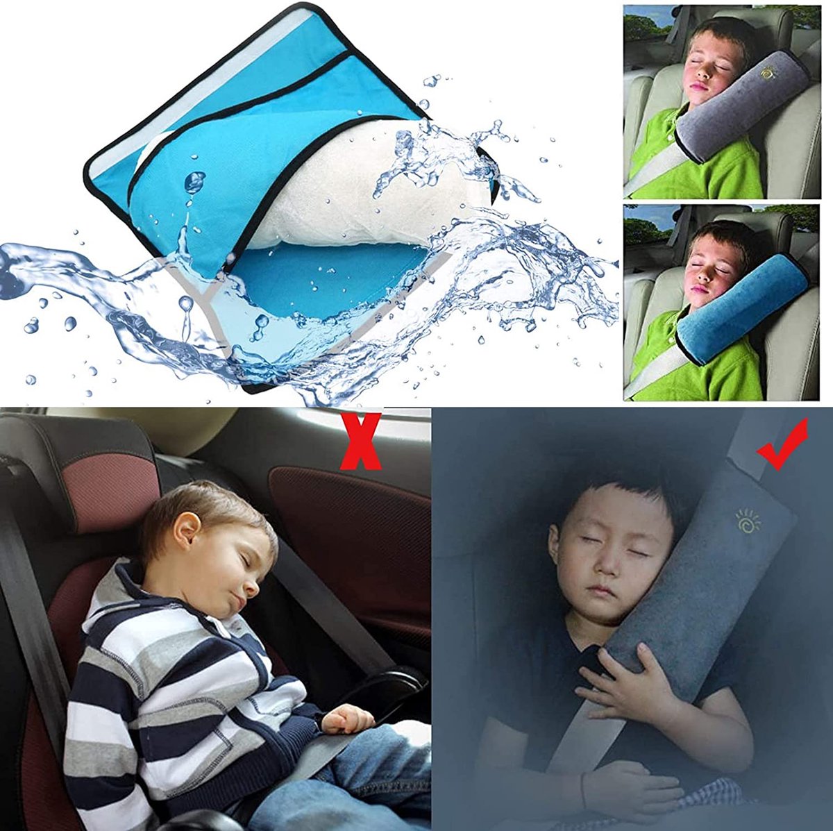 NEPAK 6 stuks gordelbeschermers, autogordelkussens voor kinderen NEPAK 6 stuks gordelbeschermers, autogordelkussens voor kinderen