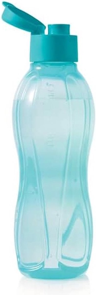 Tupperware Ecofles Plus 750 ml Turquoise | Drinkfles met Sportdop fles blauw groen