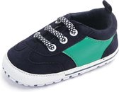 Zwart groene schoenen - Katoen - Maat 18 - Zachte zool - 0 tot 6 maanden