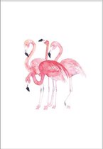 Flamingo's (21x29,7cm) - Wallified - Tropisch - Poster - Print - Wall-Art - Woondecoratie - Kunst - Posters