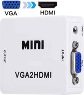 HD 1080P HDMI Mini VGA naar HDMI Scaler Box Audio Video Digital Converter (wit)