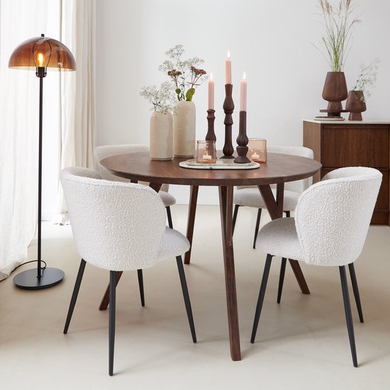 Light & Living Table à manger Quenza - Bois - Ø120cm