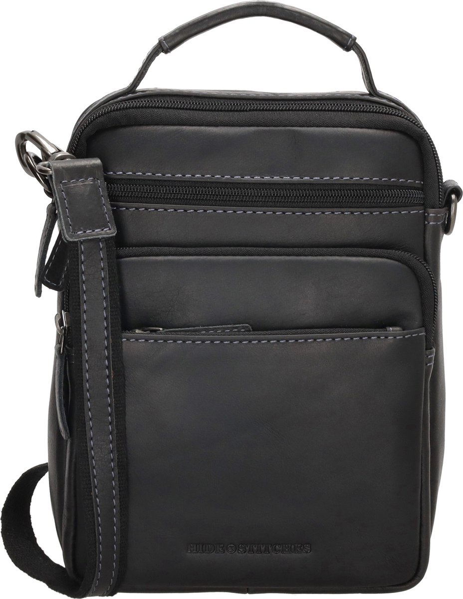 Hide & Stitches Japura Reportertas - 100% Leer - Zwart