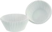 Muffin en cupcakes maken vormpjes - papier - wit - set 100x stuks - 5 cm