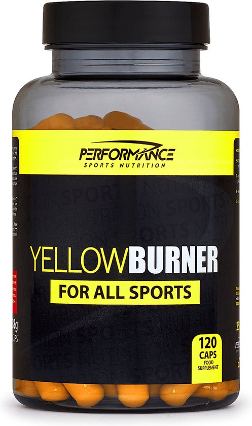 Foto: Yellow burner 120 capsules performance fatburner afvallen vetverbrander afslankpillen