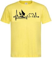 Grappig T-shirt - windsurfen - surfen - watersport - hartslag - heartbeat - maat XXL