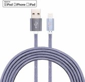 YF-MX04 3 m 2.4A MFI gecertificeerd 8-pins naar USB nylonweefsel Stijlgegevens sync-laadkabel, voor iPhone X, iPhone 8, iPhone 7 en 7 Plus, iPhone 6 & 6s, iPhone 6 Plus & 6s Plus,