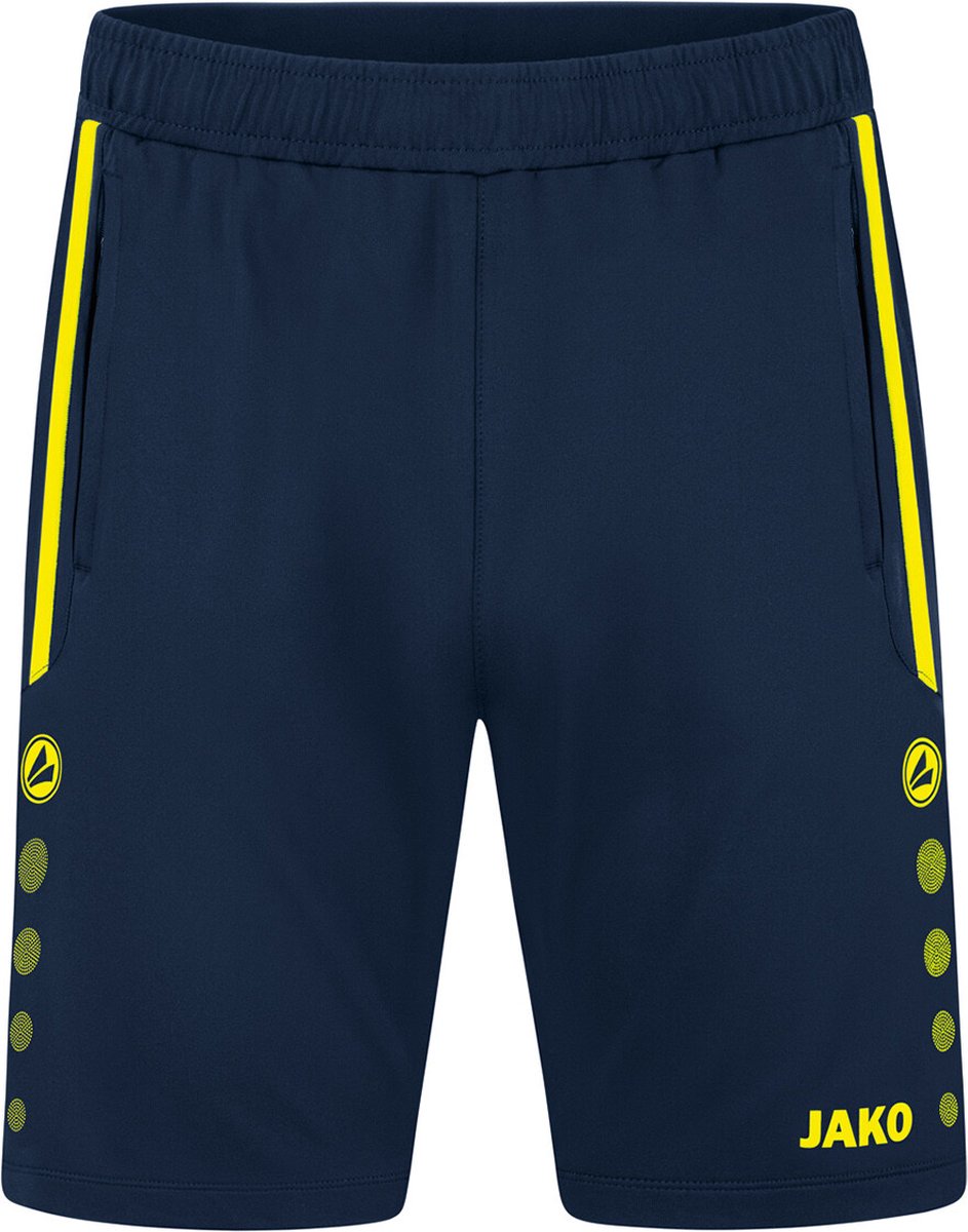 Jako Allround Trainingsshort Dames - Marine / Fluogeel | Maat: 34