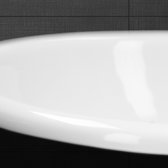 ML-Design keramische wastafel wit glanzend 49x19,5x40,5cm ovale inbouw wastafel met overloop en afvoer gat, badkamer aanrecht wastafel inbouw wasbak wastafel wasbak hand wastafel