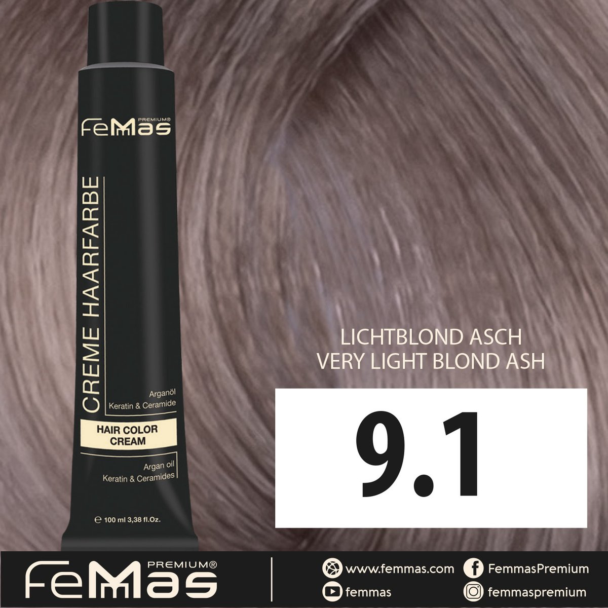 Femmas (9.1) - Haarverf - Lichtblond As - 100ml