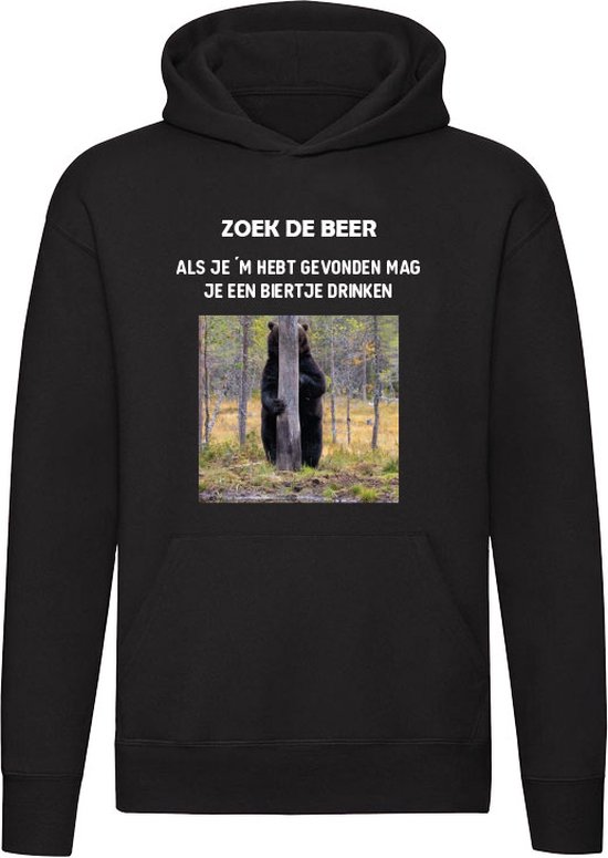 Zoek de beer Hoodie | bier | feest | drinken | kroeg | cafe | dieren | grappig | Unisex | Trui | Sweater | Capuchon