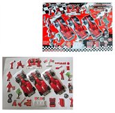 Formula 1 Car - Speelset - 3x Racewagen met frictie - 27 x 11 x 7 cm (lxbxh) + Accessoires