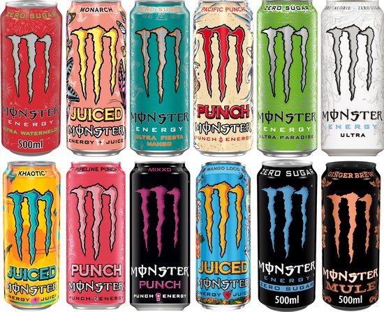 Monster Energy Pack 12 saveurs différentes 12x50 cl | bol