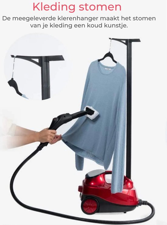 COSTWAY Stoomreiniger 2000 W, Vloerstomer met 1,8 L Waterreservoir en 13 Accessoires, Voor Tapijten, Ramen, Glas en Gordijnen – Geel