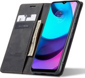 Hoesje geschikt voor Motorola Moto E20 / E30 / E40 - Book Case Leer Slimline Zwart