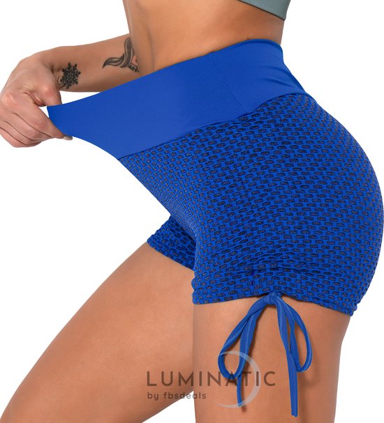 Tiktok Shorts - Shorts Dames - Sportlegging Dames - Korte Legging Dames - High Waist - Shapewear Dames - Sportbroek Dames - Luminatic® - Blauw - S van TikTok — afbeelding 2