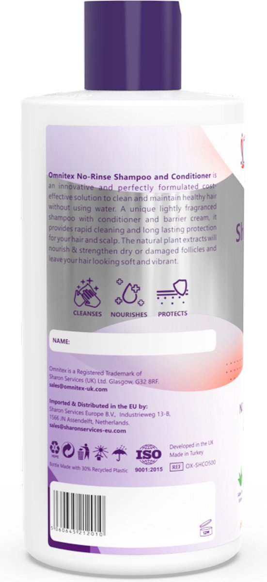 Omnitex Spoelvrije Shampoo & Conditioner 500ml Haren wassen zonder