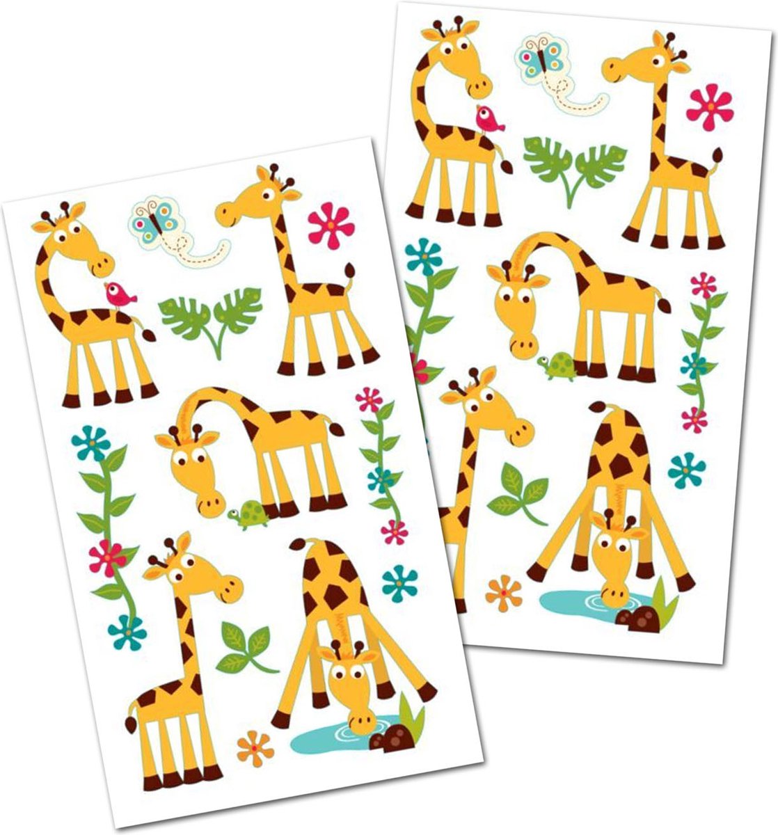 Stickervellen Giraffen - Stickers Giraf - Stickervellen Kind - Giraffe - Stickers Kinderen - Knutselen Kinderen - Knutselen Meisjes - Stickers Jongens - Stickers Dieren - Beloningsstickers - Knutselen - Stickervellen - Dierentuin Stickers
