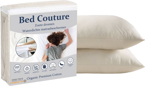 Bed Couture - Hoogwaardige Organic Kussenbeschermer - 2 stuks - 63 x63cm - 100% waterdicht, Optimale Bescherming - Ademend, Antibacterieel