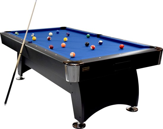 NORTH Gardone Pooltafel Zwart/Blauw 8FT