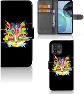 Wallet Book Case Motorola Moto G72 Smartphone Hoesje Cat Color Leuke Verjaardagscadeaus